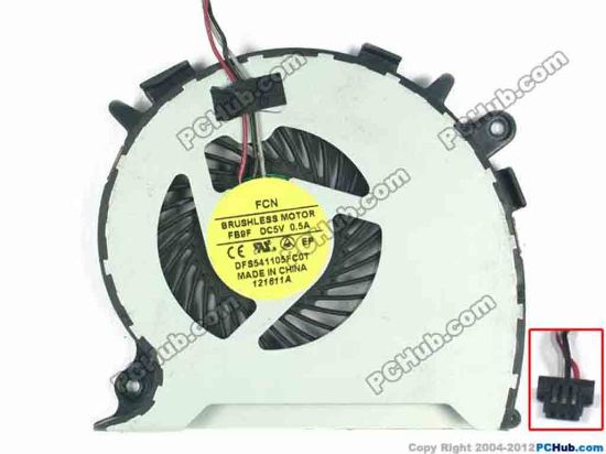 93378 Forcecon DFS541105FC0T Cooling Fan  FB9F, w15x3x3, 5V 0.5A, Bare fan Forcecon DFS541105FC0T Cooling Fan  