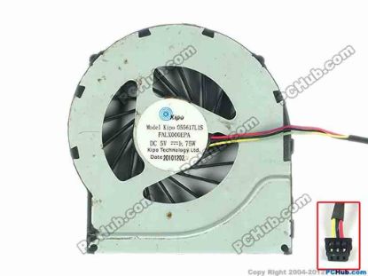 93387 Kipo 055617L1S Cooling Fan  FALX000EPA, w25x3x3, 5V 1.75W, Bare fan Kipo 055617L1S Cooling Fan  