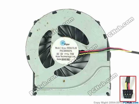 93387 Kipo 055617L1S Cooling Fan  FALX000EPA, w25x3x3, 5V 1.75W, Bare fan Kipo 055617L1S Cooling Fan  