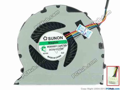 93393 SUNON MG60090V1-C040-S99 Cooling Fan  w35x4x4, 5V 2.5W, Bare fan SUNON MG60090V1-C040-S99 Cooling Fan  
