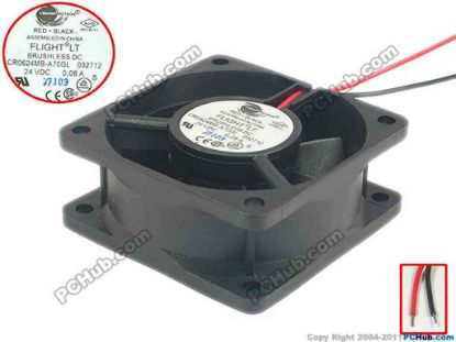 93421 Comair Rotron CR0624MB-A70GL Server - Square Fan 032712, sq60x60x25, 2-wire, 24V 0.08A Comair Rotron CR0624MB-A70GL Server - Square Fan 