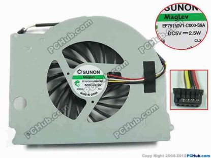 93649 SUNON EF75150V1-C000-S9A Cooling Fan  w55x4x4, 5V 2.5W, Bare fan SUNON EF75150V1-C000-S9A Cooling Fan  