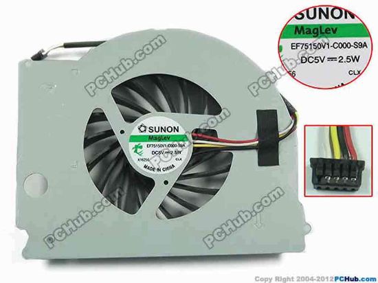 93649 SUNON EF75150V1-C000-S9A Cooling Fan  w55x4x4, 5V 2.5W, Bare fan SUNON EF75150V1-C000-S9A Cooling Fan  