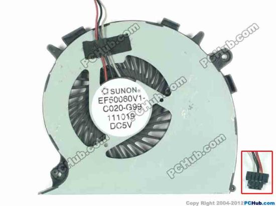 93660 SUNON EF50060V1-C020-G99 Cooling Fan  w15x3x3, 5V, Bare fan SUNON EF50060V1-C020-G99 Cooling Fan  