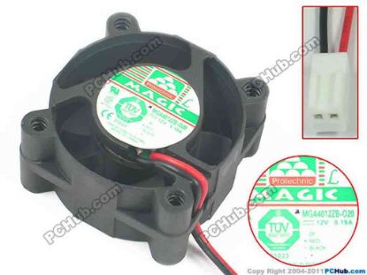 93698 Protechnic Magic MGA4012ZB-020  Server - Square Fan sq40x40x20, 2-wire, 12V 0.19A Protechnic Magic MGA4012ZB-020  Server - Square Fan 