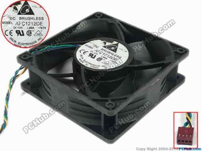 93741 Delta Electronics AFC1212DE Server - Square Fan -7E79, sq120x120x38, w165x4x4, 12V 1.6A Delta Electronics AFC1212DE Server - Square Fan 