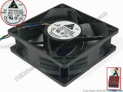 93742 Delta Electronics AFC1212DE Server - Square Fan -5F1R, sq120x120x38, w165x4x4, 12V 1.6A Delta Electronics AFC1212DE Server - Square Fan 