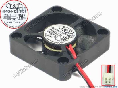 93775 T&T 4010HH12S Server - Square Fan ND6, sq40x10, w255x2x2, 5V 0.16A T&T 4010HH12S Server - Square Fan 
