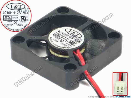 93775 T&T 4010HH12S Server - Square Fan ND6, sq40x10, w255x2x2, 5V 0.16A T&T 4010HH12S Server - Square Fan 