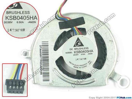 93843 Delta Electronics KSB0405HA Cooling Fan  -AM2N, DC5V 0.50A, Bare fan Delta Electronics KSB0405HA Cooling Fan  