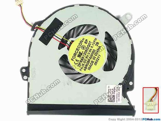 93854 Forcecon DFS551205GQ0T Cooling Fan  FAJS, w15x3x3, 5V 0.5A, Bare fan Forcecon DFS551205GQ0T Cooling Fan  