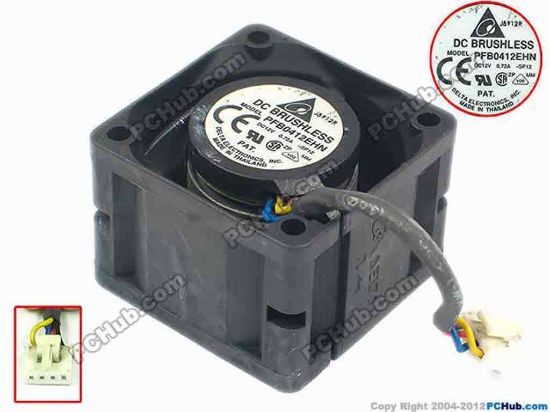 93855 Delta Electronics PFB0412EHN Server - Square Fan -SP12, sq40x40x28, w60x4x4, 12V 0.72A Delta Electronics PFB0412EHN Server - Square Fan