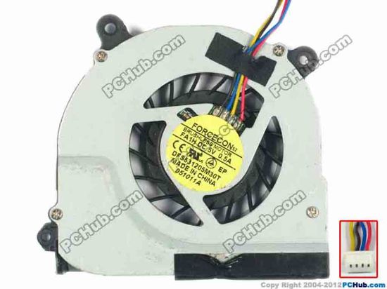 93877 Forcecon DFS531205M30T Cooling Fan  FA1H, w25x4x4, 5V 0.5A, Bare fan Forcecon DFS531205M30T Cooling Fan  