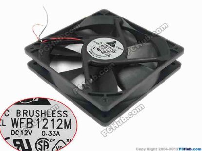 93891 Delta Electronics WFB1212M Server - Square Fan sq120x120x25, 2-wire, 12V 0.33A Delta Electronics WFB1212M Server - Square Fan 