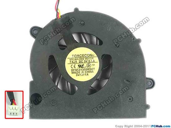 94020 Lenovo G450 Series Cooling Fan  FAJ5, w25x3x3, 5V 0.5A, Bare fan Lenovo G450 Series Cooling Fan  