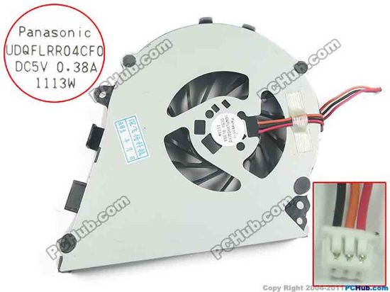 94143 Panasonic UDQFLRR04CF0 Cooling Fan  w25x3x3, 5V 0.38A, Bare fan Panasonic UDQFLRR04CF0 Cooling Fan  