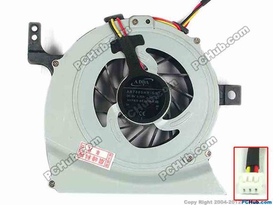 94256 Toshiba Satellite C600 Series Cooling Fan  CWTE2, w25x3x3, 5V 0.50A, Bare fan Toshiba Satellite C600 Series Cooling Fan  