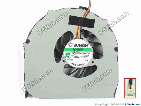 94257 Acer Aspire 5740 Series Cooling Fan  MG60120V1-B000-G99, w25x3x3, 5V 2.0W, Bare fan Acer Aspire 5740 Series Cooling Fan