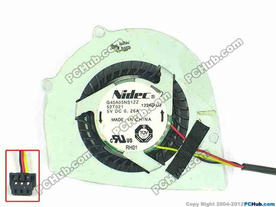94263 HP Mini 1103 Series Cooling Fan  52T021, w15x3x3, 5V 0.26A, Bare fan HP Mini 1103 Series Cooling Fan  