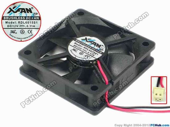 94318 XIFAN / Xinruilian RDL6015S1 Server - Square Fan sq60x60x15, w140x2x2, 12V 0.11A XIFAN / Xinruilian RDL6015S1 Server - Square Fan 