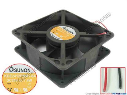 94358 SUNON KDE2412PMB1-6A Server - Square Fan sq120x120x38, 2-wire, 24V 7.4W SUNON KDE2412PMB1-6A Server - Square Fan 