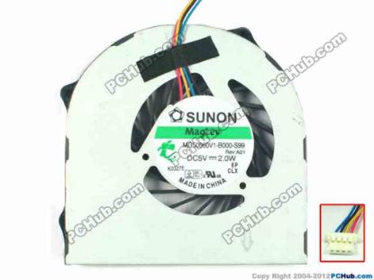 94664 Acer Aspire 3820TG Series Cooling Fan  MG50060V1-B000-S99, w15x4x4, 5V 2.0W, Bare fan Acer Aspire 3820TG Series Cooling Fan