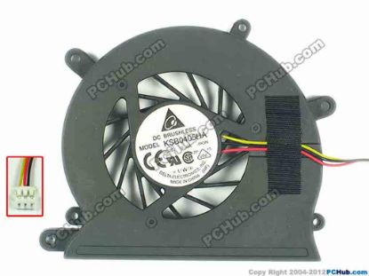 94676 Delta Electronics KSB0405HA Cooling Fan  -8K3N, w55x3x3, 5V 0.30A, Bare fan Delta Electronics KSB0405HA Cooling Fan  