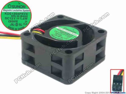 94755 SUNON KDE1204PKVX Server - Square Fan MS.M.B400, sq40x40x20, w80x3x3, 12V 1.6W SUNON KDE1204PKVX Server - Square Fan 