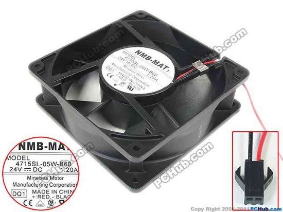 94882 NMB-MAT / Minebea 4715SL-05W-B60 Server - Square Fan DQ1, 24V 1.20A. New NMB-MAT / Minebea 4715SL-05W-B60 Server - Square Fan 