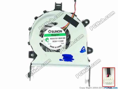 94982 SUNON MG60070V1-B040-S99 Cooling Fan  w25x4x4, 5V 2.5W, Bare fan SUNON MG60070V1-B040-S99 Cooling Fan  