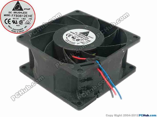 95036 Delta Electronics FFB0812EHE Server - Square Fan -F00, sq80x80x38, 3-wire, 12V 1.35A Delta Electronics FFB0812EHE Server - Square Fan 