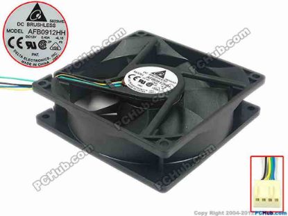 95040 Delta Electronics AFB0912HH Server - Square Fan -4L16, sq92x92x25, 4-wire, 12V 0.40A Delta Electronics AFB0912HH Server - Square Fan 