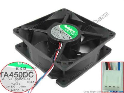 95052 Nidec B35502-35 Server - Square Fan DEL1, sq120x120x38, 4-wire, 12V 1.4A Nidec B35502-35 Server - Square Fan 
