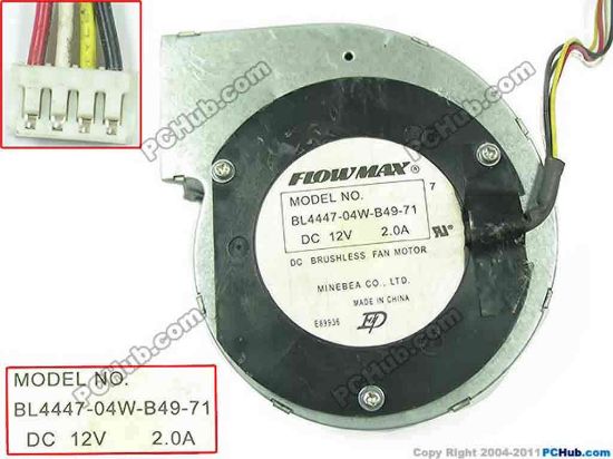 95080 NMB-MAT / Minebea BL4447-04W-B49-71 Server - Blower Fan bw120x120x25, 4-wire, 12V 2.0A NMB-MAT / Minebea BL4447-04W-B49-71 Server - Blower Fan