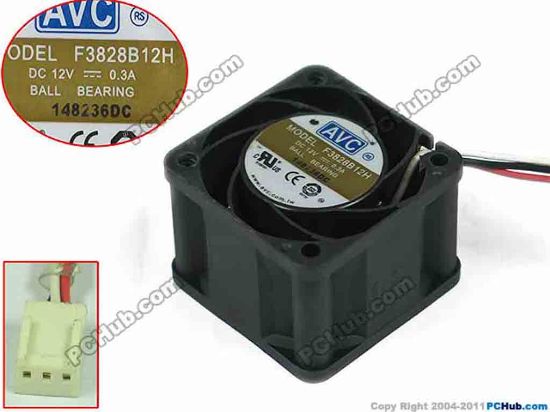 95228 AVC F3828B12H Server - Square Fan sq38x38x28, 3-wire, 12V 0.3A AVC F3828B12H Server - Square Fan 