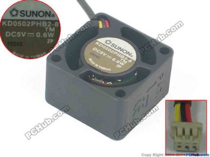 95280 SUNON KD0502PHB2-8 Server - Square Fan TM, sq25x25x15, 3-wire, 5V 0.6W SUNON KD0502PHB2-8 Server - Square Fan 