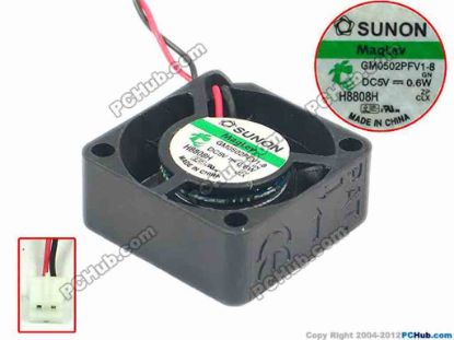 95320 SUNON GM0502PFV1-8 Server - Square Fan GN, sq25x25x10, 2-wire, 5V 0.6W SUNON GM0502PFV1-8 Server - Square Fan