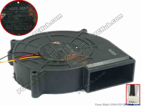 95367 NMB-MAT / Minebea BT1002-B044-00S Server - Blower Fan 01, bw100x100x25, w185x3x3, 12V 0.7A NMB-MAT / Minebea BT1002-B044-00S Server - Blower Fan 