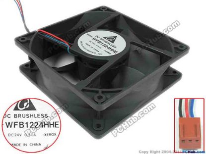 95685 Delta Electronics WFB1224HHE Server - Square Fan -XEROX, sq120x120x38, 3-wire, 24V 0.50A Delta Electronics WFB1224HHE Server - Square Fan 