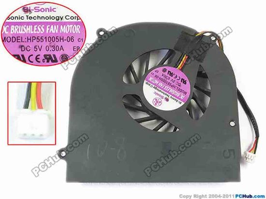 106148 Founder R411 Cooling Fan  HP551005H-06, w45x3x3, 5V 0.30A, Bare fan Founder R411 Cooling Fan  