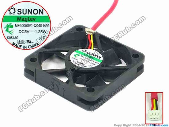 106177 SUNON MF40050V1-Q040-G99 Cooling Fan  w140x3x3, DC 5V 1.25W, Bare fan SUNON MF40050V1-Q040-G99 Cooling Fan  