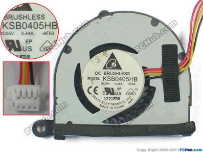 106214 Delta Electronics KSB0405HB Cooling Fan  -AF63, w40x4x4, 5V 0.44A, Bare fan Delta Electronics KSB0405HB Cooling Fan  