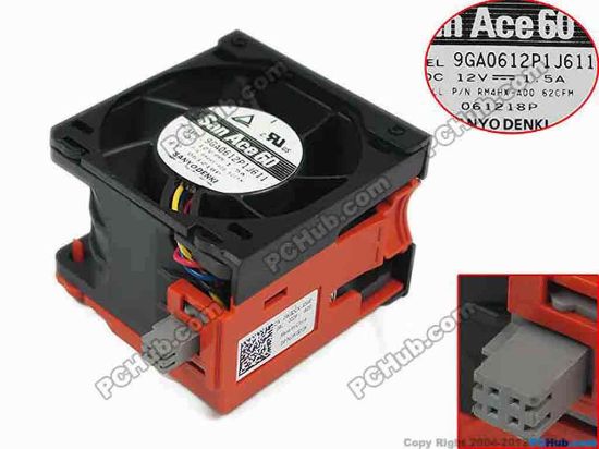 108834 Dell Server Parts Cooling Fan  DP/N: WG2CK 0WG2CK,  Dell Server Parts Cooling Fan  ASSY,FAN,60X60,12V,SANYO,R720X