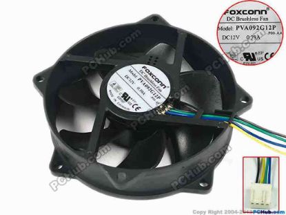 111455 Foxconn PVA092G12P Server - Round Fan -P00-AA, dai95x95x25, w285x4x4, 12V 0.39A Foxconn PVA092G12P Server - Round Fan 