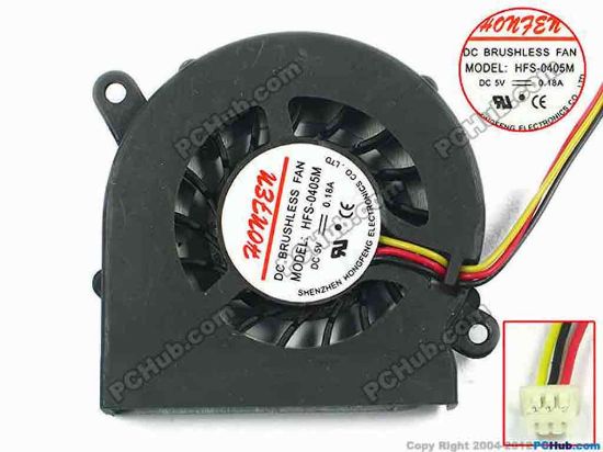 111508 Other Brands HONGFENG Cooling Fan  w120x3x3, 5V 0.18A, Bare fan Other Brands HONGFENG Cooling Fan  