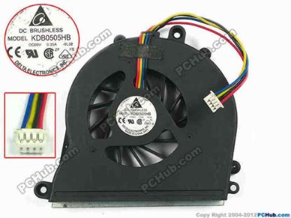 111511 Delta Electronics KDB0505HB Cooling Fan  -8L32, w70x4x4, 5V 0.35A, Bare fan Delta Electronics KDB0505HB Cooling Fan  
