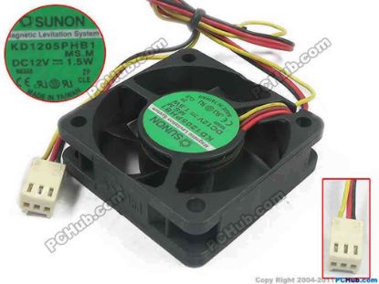 111517 SUNON KD1205PHB1 Server - Square Fan MS.M, sq50x50x10, 12V 1.5W SUNON KD1205PHB1 Server - Square Fan 