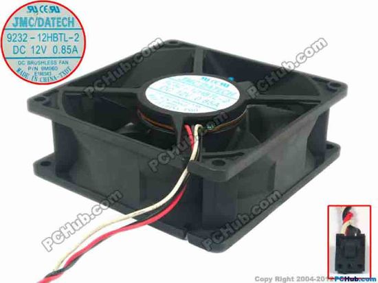 111520 JMC / DaTech 9232-12HBTL-2 Server - Square Fan P/N:9M060, sq92x92x32, 3-wire, 12V 0.85A JMC / DaTech 9232-12HBTL-2 Server - Square Fan 