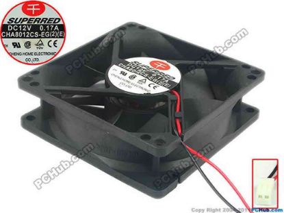 111530 Superred CHA8012CS-EG Server - Square Fan sq80x80x25, 2-wire, 12V 0.17A Superred CHA8012CS-EG Server - Square Fan 
