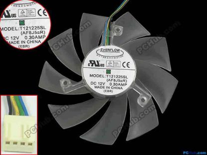 111581 Everflow T121225SL Server - Frameless / GPU Fan (AF8J5bR), w125x4x4, 12V 0.20A Everflow T121225SL Server - Frameless / GPU Fan 